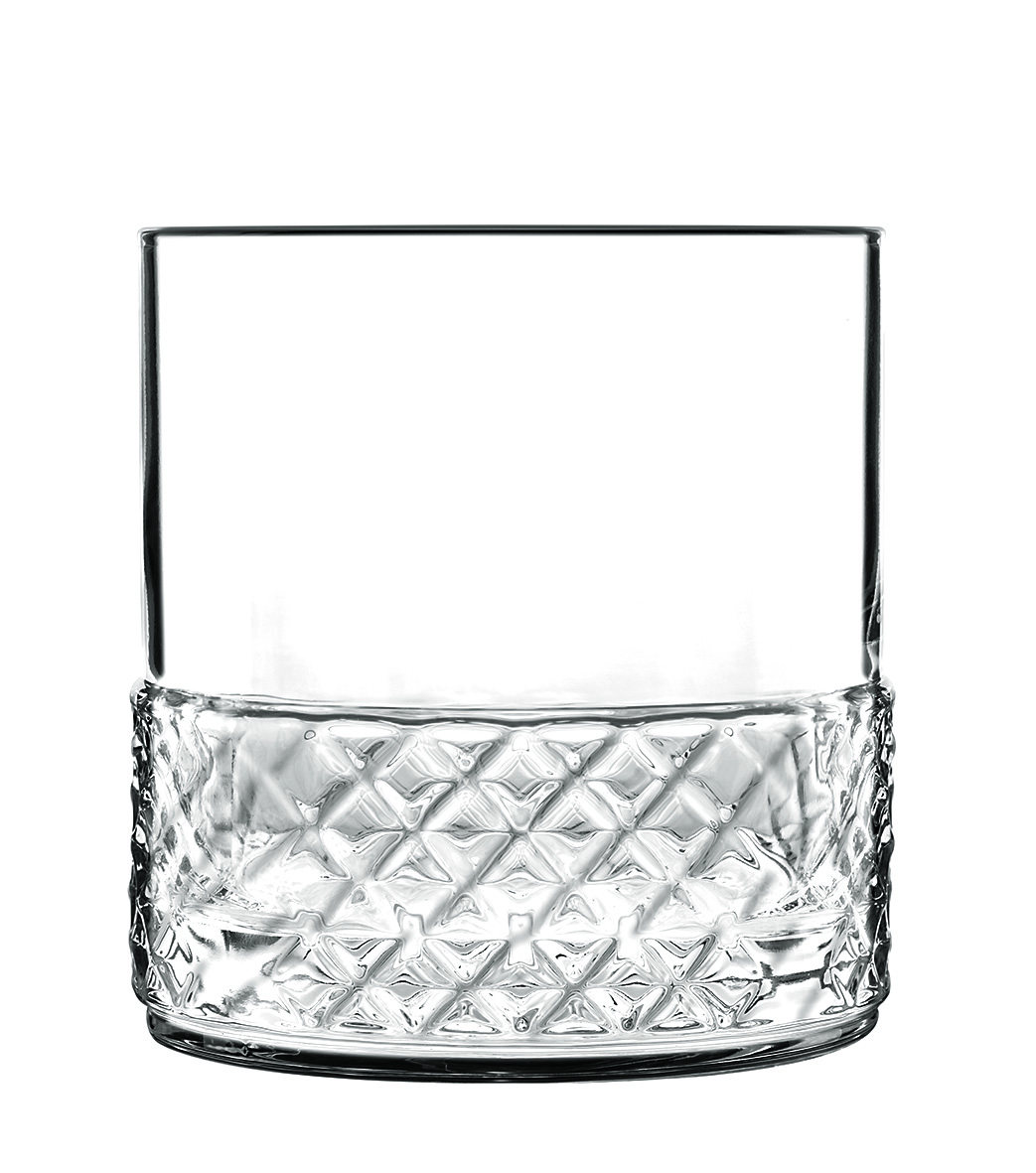 Wasserglas, leer, Serie Roma 1960, unterer Glasrand strukturiert, 300 ml