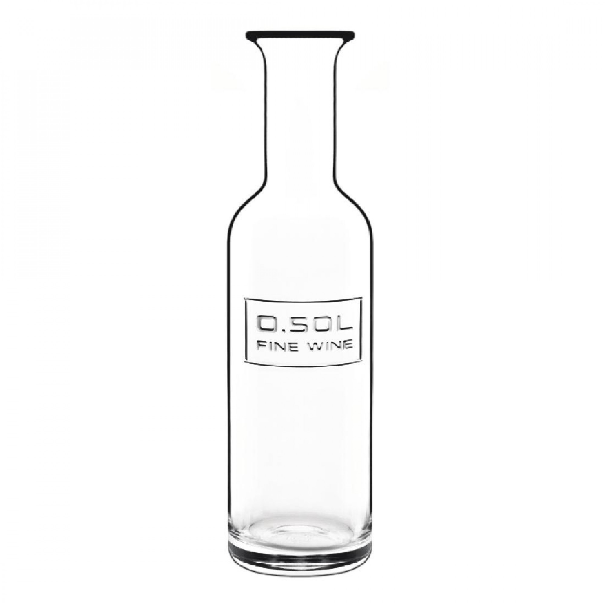 Glasflasche für Wein, Serie Optima, 500  ml mit Eichstrich, leer