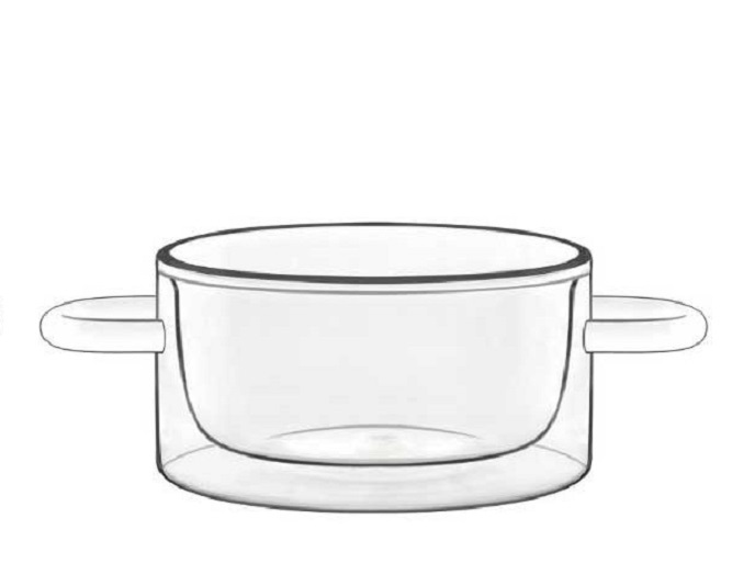 Produktzeichnung Food & Design Schale mit Henkeln Thermic  Glass, 270 ml, leer